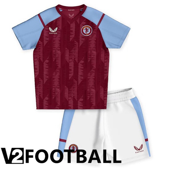 Aston Villa Kids Football Shirt Home Red 2023/2024