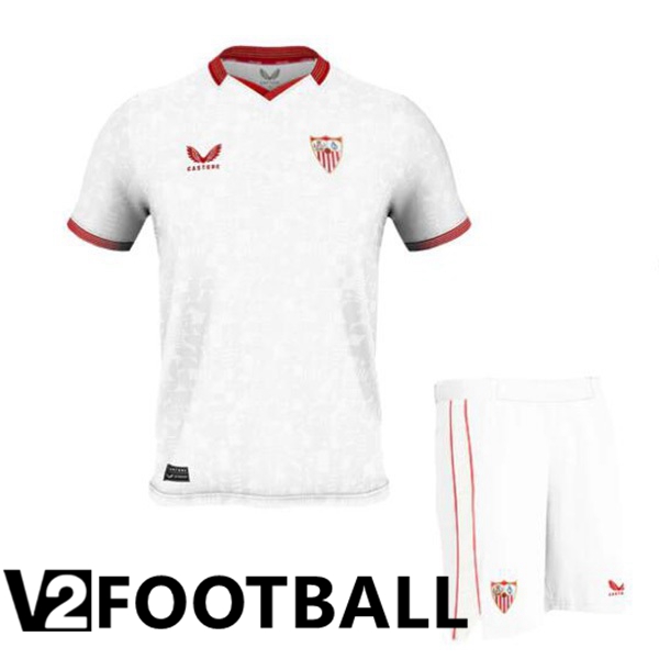 Sevilla FC Kids Football Shirt Home White 2023/2024