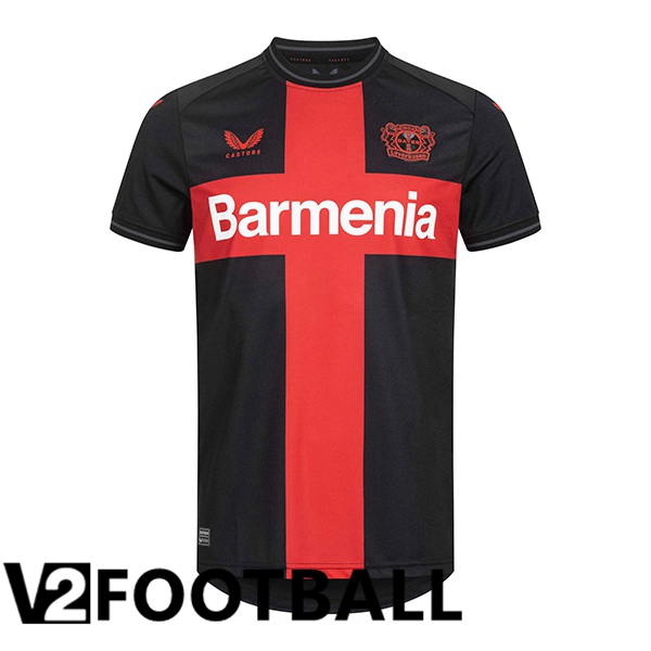 Bayer 04 Leverkusen Football Shirt Home Black Red 2023/2024