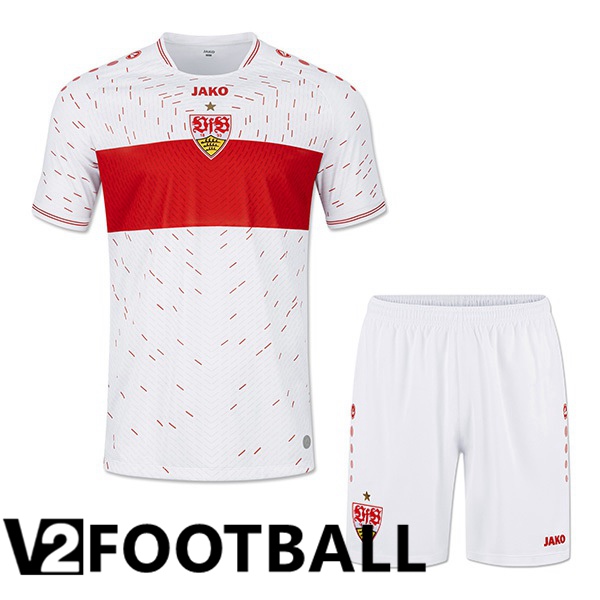 VfB Stuttgart Kids Football Shirt Home White 2023/2024