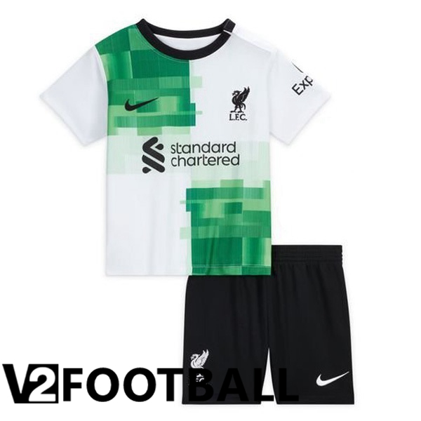 FC Liverpool Kids Football Shirt Away White Green 2023/2024