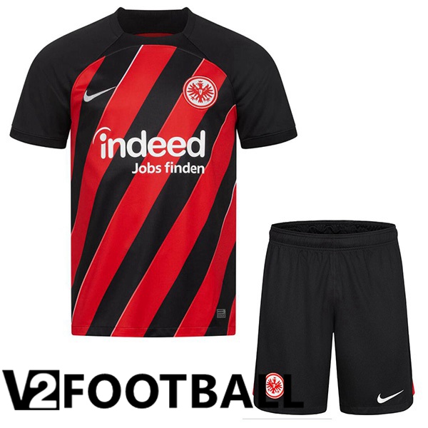 Eintracht Frankfurt Kids Football Shirt Home Black Red 2023/2024