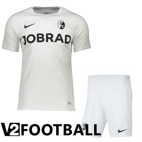 SC Fribourg Kids Football Shirt Third White 2023/2024