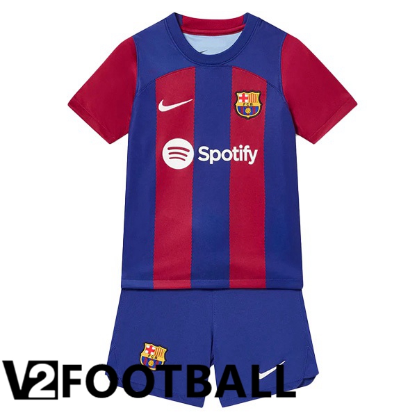FC Barcelona Kids Football Shirt Home Blue Red 2023/2024