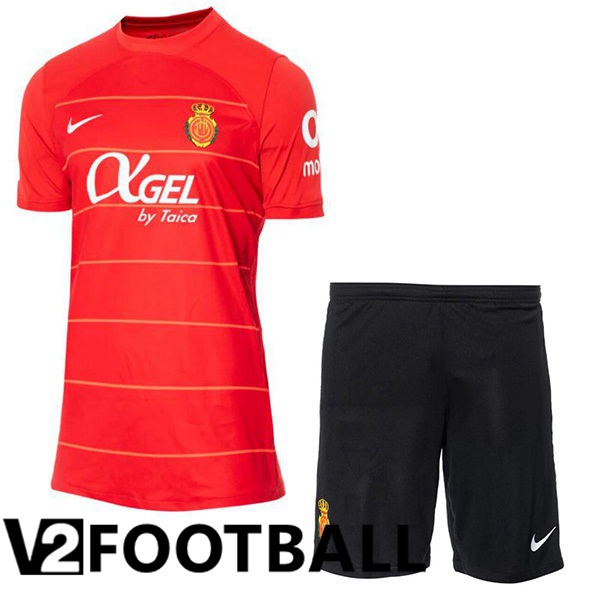 RCD Mallorca Kids Football Shirt Home Red 2023/2024