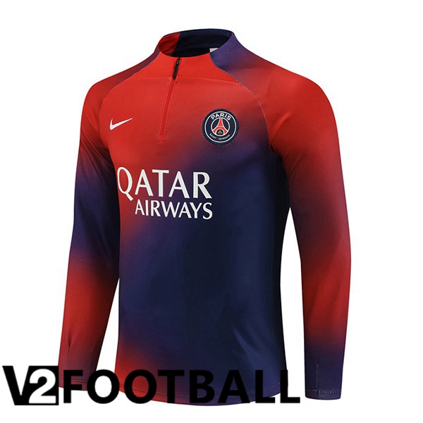 Paris PSG Training Sweatshirt Red Blue 2023/2024