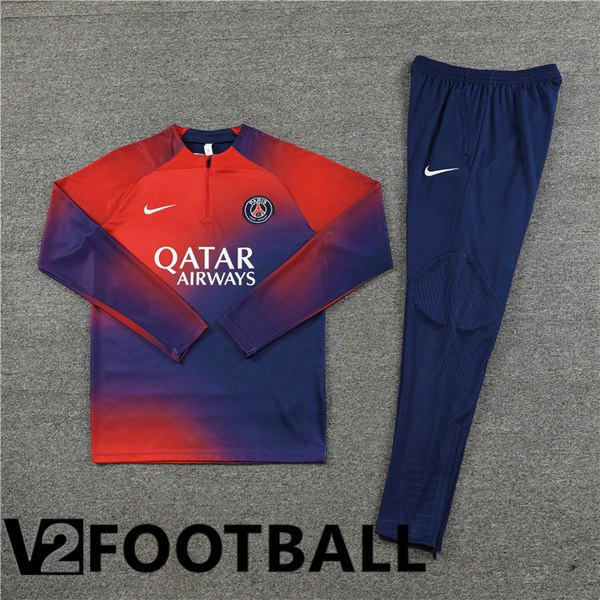 Paris PSG Training Tracksuit Suit Red Blue 2023/2024