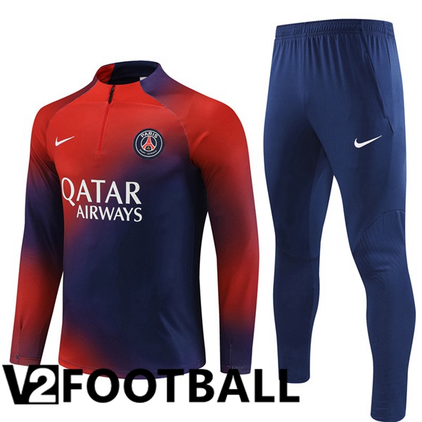 Paris PSG Training Tracksuit Suit Red Blue 2023/2024