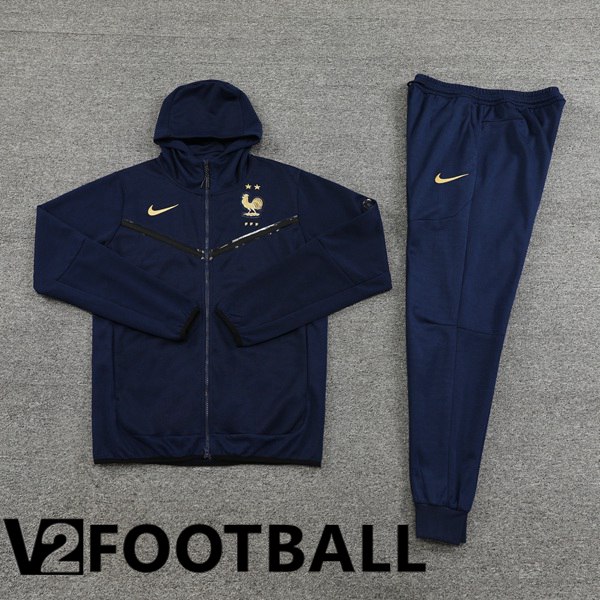 France Training Tracksuit Hoodie Royal Bluee 2023/2024