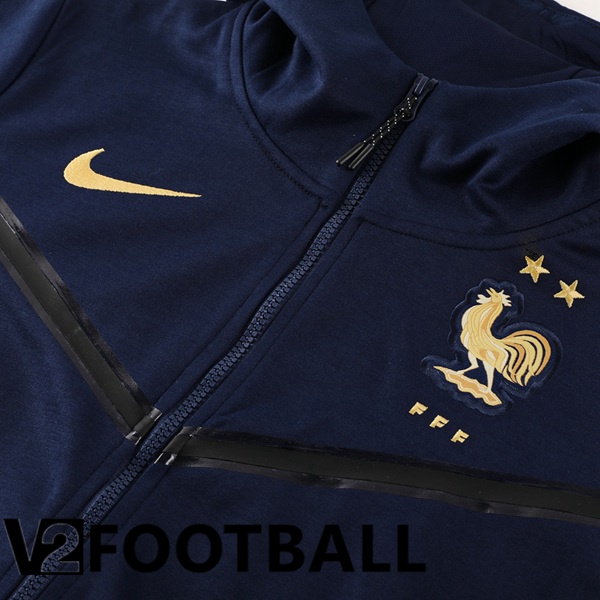 France Training Tracksuit Hoodie Royal Bluee 2023/2024