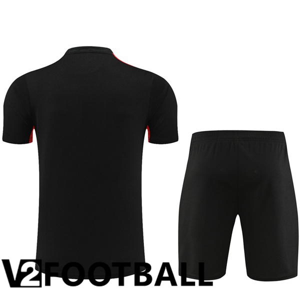 Paris PSG Training T Shirt + Shorts Black 2023/2024