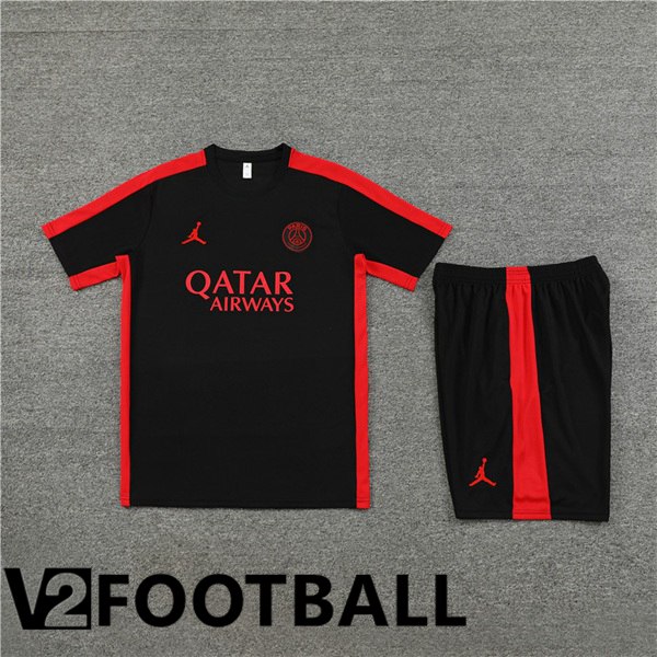 Paris PSG Training T Shirt + Shorts Black 2023/2024