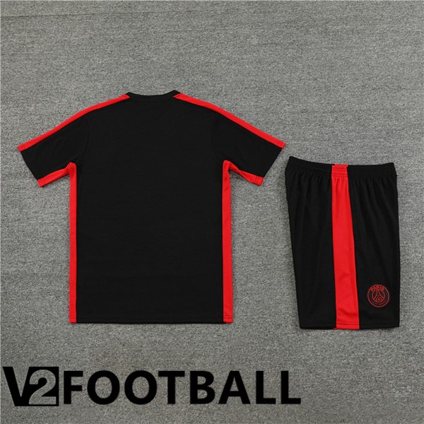 Paris PSG Training T Shirt + Shorts Black 2023/2024