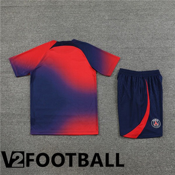 Paris PSG Training T Shirt + Shorts Blue Red 2023/2024