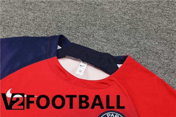 Paris PSG Training T Shirt + Shorts Blue Red 2023/2024