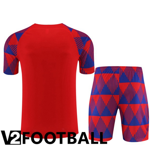 FC Barcelona Training T Shirt + Shorts Red 2023/2024