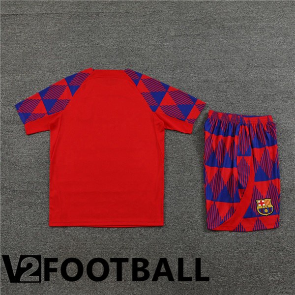 FC Barcelona Training T Shirt + Shorts Red 2023/2024