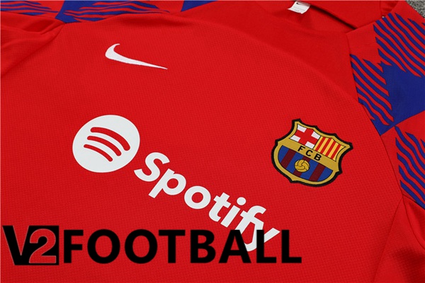 FC Barcelona Training T Shirt + Shorts Red 2023/2024