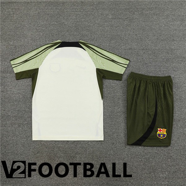 FC Barcelona Training T Shirt + Shorts White 2023/2024