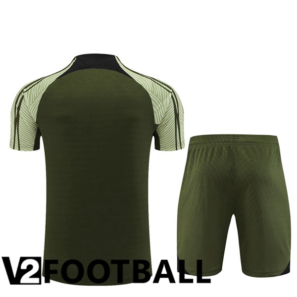 FC Barcelona Training T Shirt + Shorts Green 2023/2024