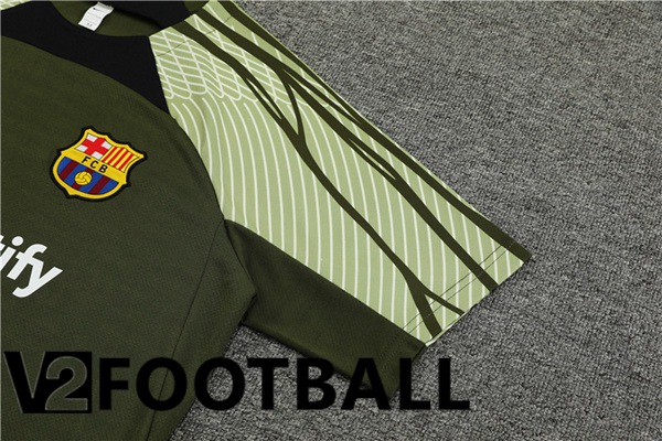 FC Barcelona Training T Shirt + Shorts Green 2023/2024