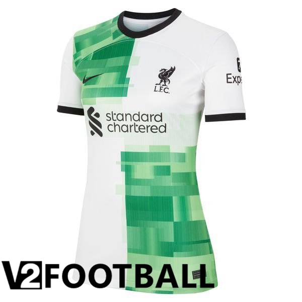 FC Liverpool Womens Football Shirt Away White Green 2023/2024