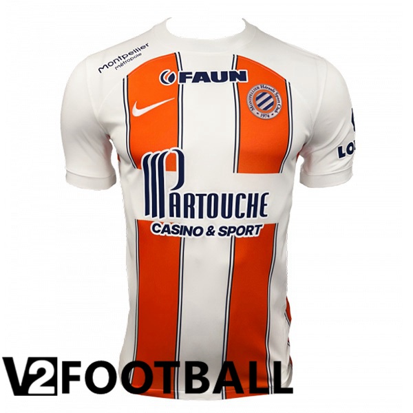Montpellier HSC Football Shirt Away White Orange 2023/2024