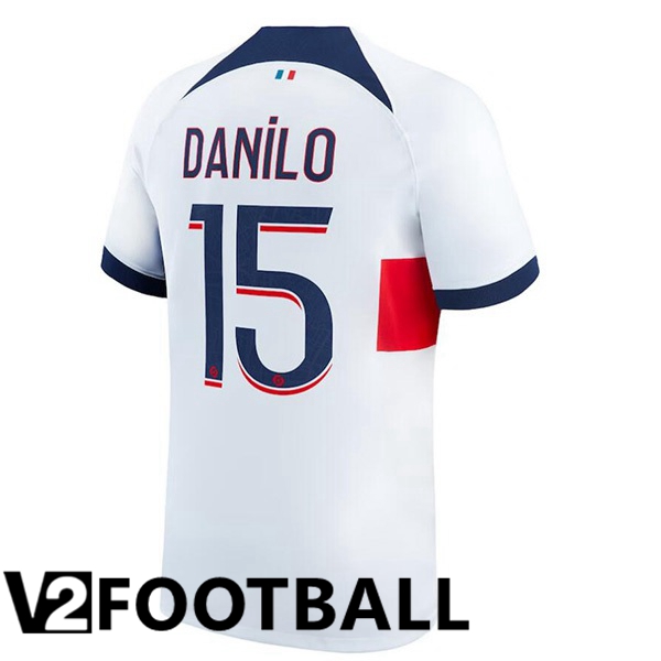 Paris PSG (Danilo 15) Football Shirt Away White 2023/2024