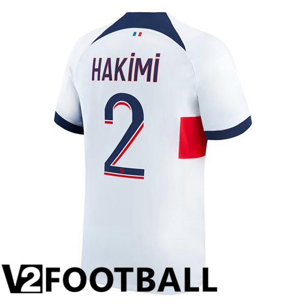 Paris PSG (Hakimi 2) Football Shirt Away White 2023/2024