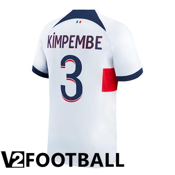 Paris PSG (Kimpembe 3) Football Shirt Away White 2023/2024