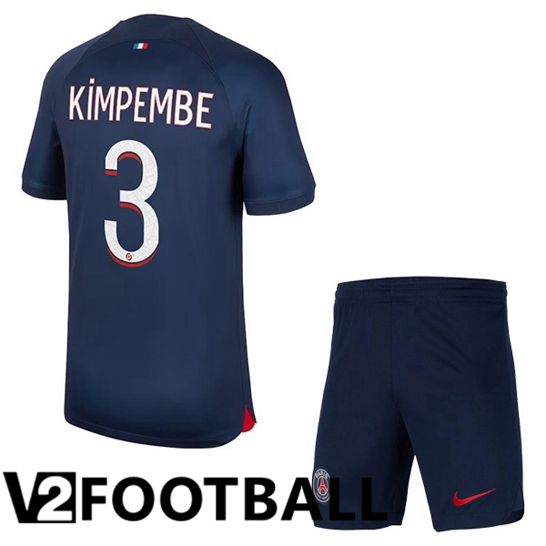 Paris PSG (Kimpembe 3) Kids Football Shirt Home Royal Bluee 2023/2024