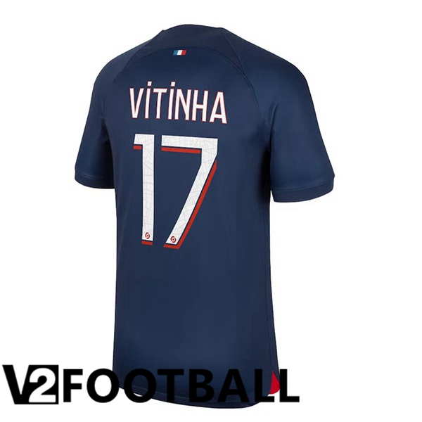 Paris PSG (Vitinha 17) Football Shirt Home Royal Bluee 2023/2024