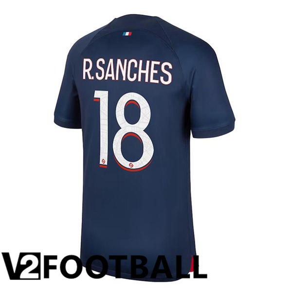Paris PSG (R.Sanches 18) Football Shirt Home Royal Bluee 2023/2024