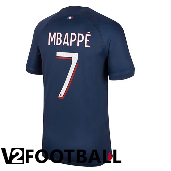 Paris PSG (Mbappé 7) Football Shirt Home Royal Bluee 2023/2024