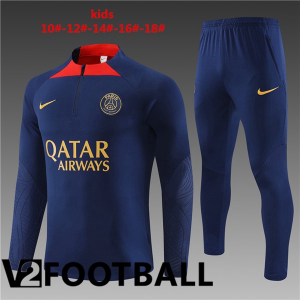 Paris PSG Kids Training Tracksuit Suit Royal Bluee 2023/2024
