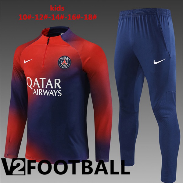 Paris PSG Kids Training Tracksuit Suit Blue Red 2023/2024