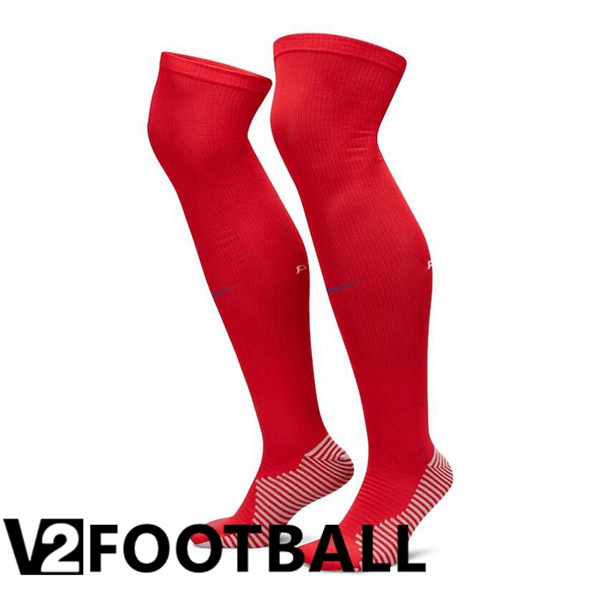 Atletico Madrid Soccer Socks Home Red 2023/2024