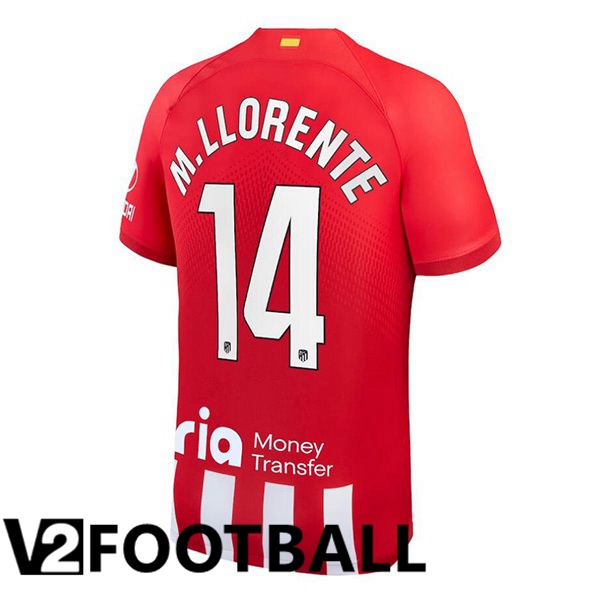 Atletico Madrid (M. Llorente 14) Football Shirt Home Red 2023/2024