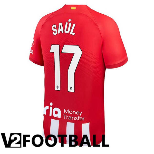 Atletico Madrid (Saúl 17) Football Shirt Home Red 2023/2024