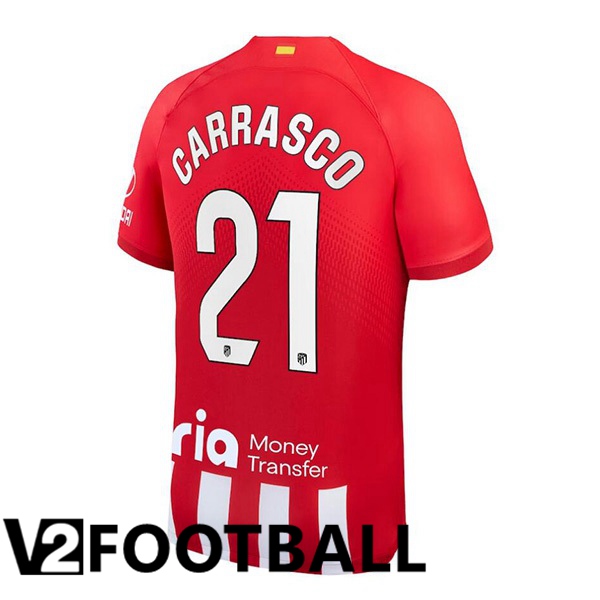 Atletico Madrid (Carrasco 21) Football Shirt Home Red 2023/2024