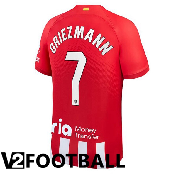 Atletico Madrid (Griezmann 7) Football Shirt Home Red 2023/2024