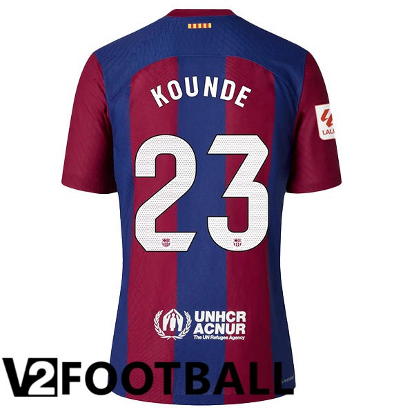 FC Barcelona (KOUNDE 23) Football Shirt Home Blue Red 2023/2024