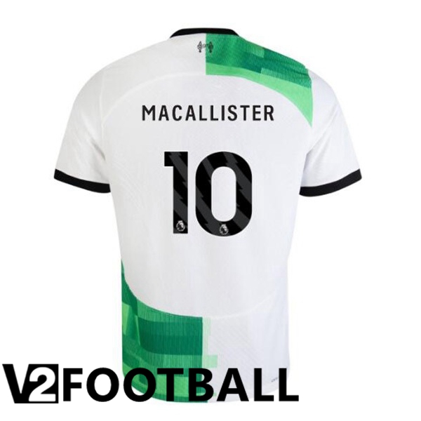 FC Liverpool (MAC ALLISTER 10) Football Shirt Away White Green 2023/2024