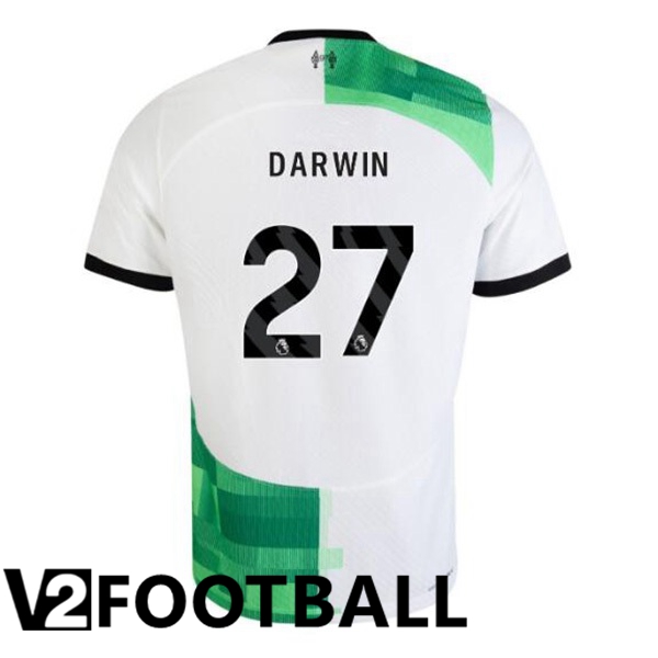 FC Liverpool (DARWIN 27) Football Shirt Away White Green 2023/2024