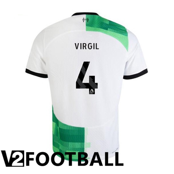 FC Liverpool (VIRGIL 4) Football Shirt Away White Green 2023/2024