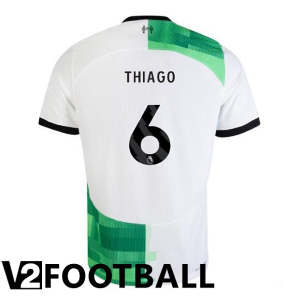 FC Liverpool (THIAGO 6) Football Shirt Away White Green 2023/2024
