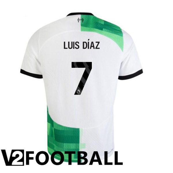 FC Liverpool (LUIS DÍAZ 7) Football Shirt Away White Green 2023/2024