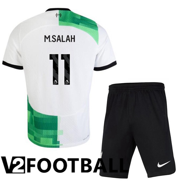 FC Liverpool (M.SALAH 11) Kids Football Shirt Away White Green 2023/2024