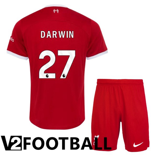 FC Liverpool (DARWIN 27) Kids Football Shirt Home Red 2023/2024