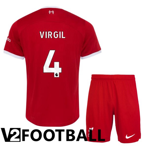 FC Liverpool (VIRGIL 4) Kids Football Shirt Home Red 2023/2024